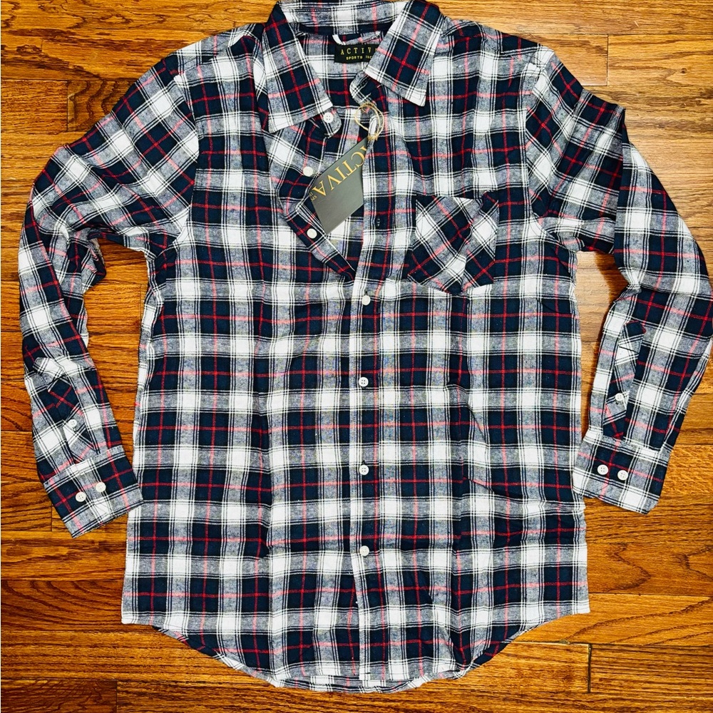 Activate unisex Plaid Shirt - Blue and Red